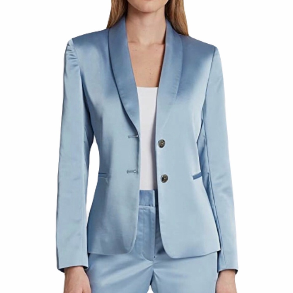 TAHARI Ice blue silky blazer for women